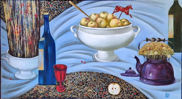 Still life with a blue bottle